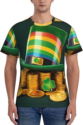 Lucky Hat for Mens t-Shirts,Athletic Running Gym Workout Short Sleeve