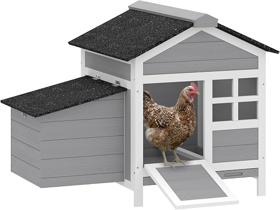 PawHut Chicken Coop Outdoor Weatherproof for 1-2 Chickens 36" x 25" x 27"