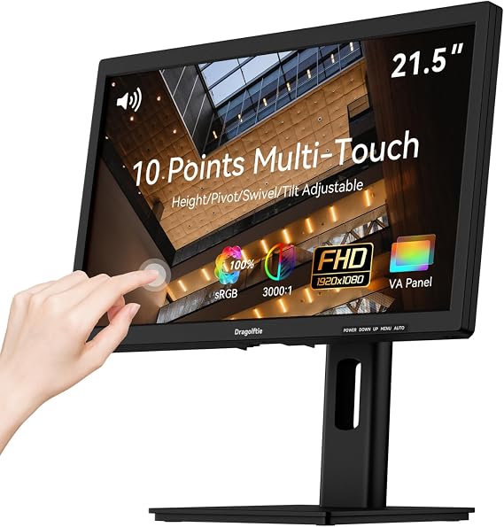 21.5 Inch Touchscreen Monitor VA 3000:1 Contrast PC Touch Screen 100% sRGB
