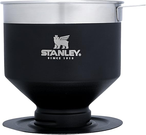 Stanley Perfect Brew Pour Over Reusable Filter BPA Free Easy Care Stainless Steel Coffee Maker, Matte Black