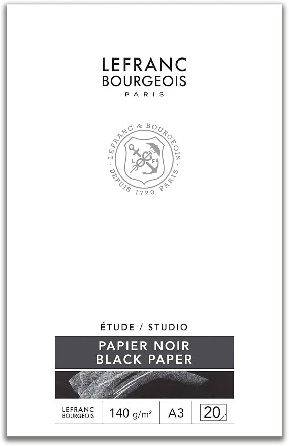 Lefranc & Bourgeois 301345 Pad of Black Paper A3 140gsm