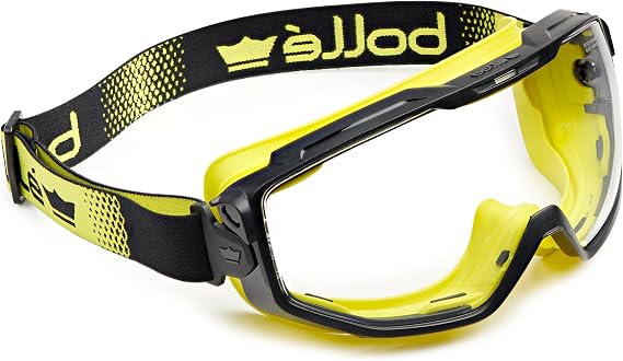 Universal Goggles, light weight, anti-scratch, and anti-fog coating - BLACK/YELLOW, CLEAR Lens