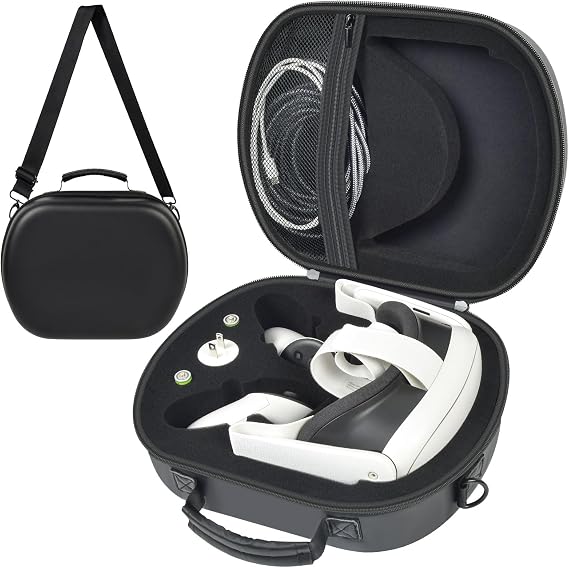 Comecase Hard Carrying Case for Meta Quest 3 and Quest 3S, Black