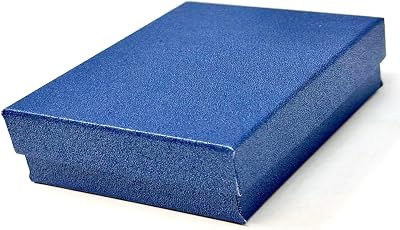 6 Pack Pearl Blue Color Paper Cotton Filled Cardboard Jewelry Box for Jewelry Set Necklace Bracelets Watch gifts Boxes for Wedding, Anniversary, Engagement, and Birthday Size- 7 x 5 x1.25