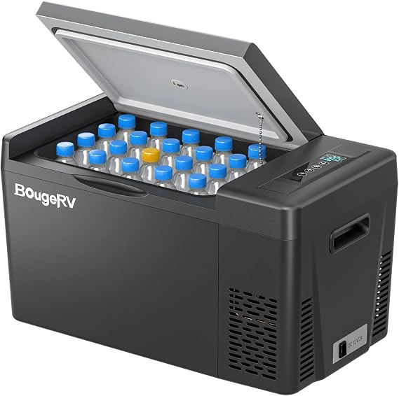 BougeRV 12v refrigerator 23 Quart,8F~50F Portable Freezer for Car, Black