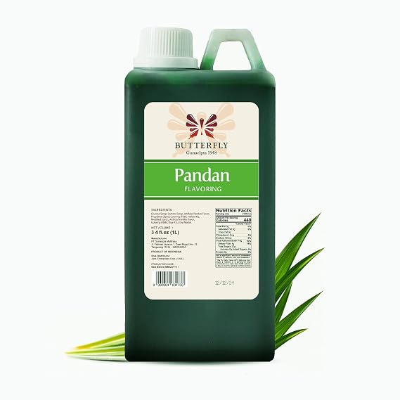 Butterfly Pandan Flavoring Extract, 1 Liter, 33.8 Fl Oz, Pandan Paste