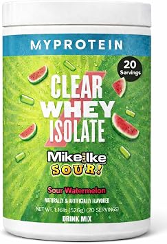 Myprotein Clear Whey Isolate Protein Powder, 20 Servings (1.1lbs) Fruity Mike and IKE Sour Watermelon Drink Mix, 20g Protein per Serving, Daily Drink for Superior Performance