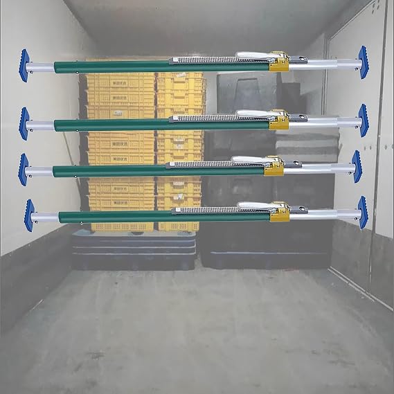 Adjustable Ratcheting Cargo Bar - Secure And Stable Truck Bed Cargo Divider with Rubber Feet - Steel Trailer Cross Bar for Pickup Truck, SUV, Minitruck, 441 Lbs Capacity(Pack of 4,1.83~2.21 m/6~7.25 f