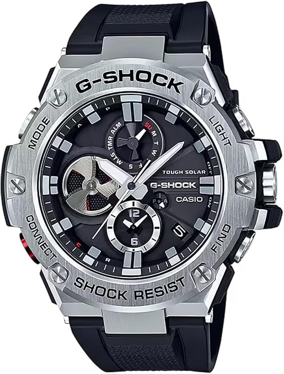 Casio G-Shock Watch, Domestic Genuine Product, G-Steel with Bluetooth, Tough Solar GST-B1000/B600/B400/B100, Black
