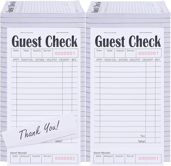 60 Pack Guest Checks for Servers, 3000 Sheets White Server Note Pads