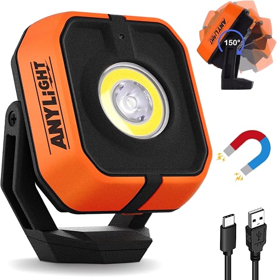 Rechargeable Work Light with 4 Modes, 1200LM Magnetic Work Light
