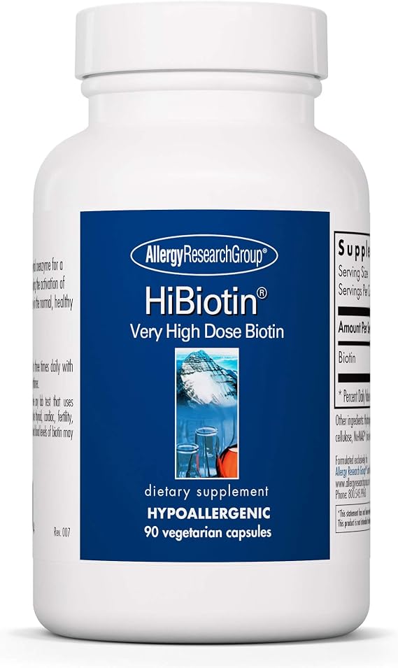 Allergy Research Group ARG HiBiotin 100 mg Energy Metabolism, 90 Capsules