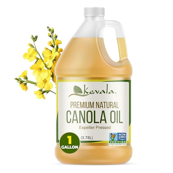 Kevala Canola Oil - 128 fl oz, 1 gal, Delicate Oil for Cooking and Baking