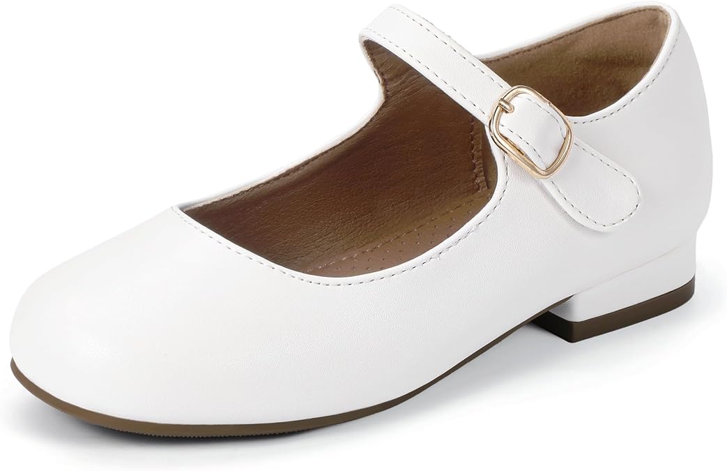 Hehainom Girls Dress Shoes Mary Jane Ballet Flats School Flower Girl Shoe