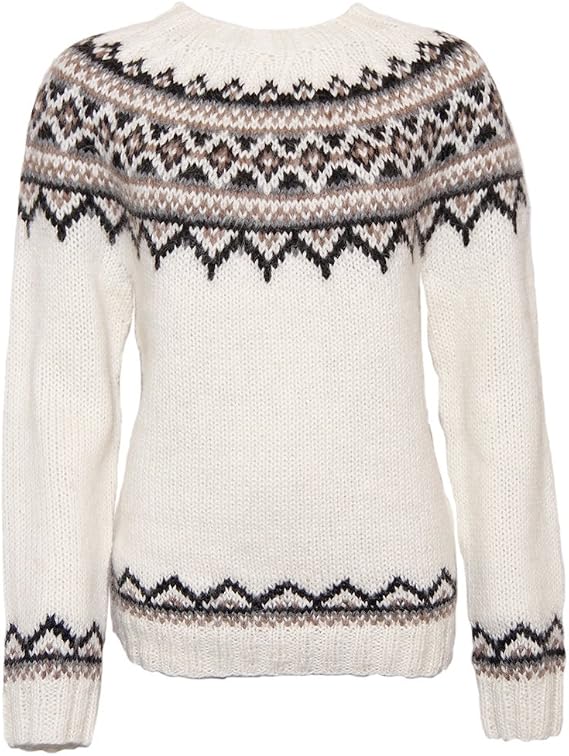 ICEWEAR Brynja 100% Icelandic Wool Hand Knitted Jumper with Crew-Neck
