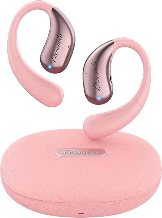 AI Language Translator Earbuds,Real-time Translation Earbuds for 144 Language & Ancient with Spanish/English Audifonos Traductores,3-in-1 OWS Translation Headphones for Business,Travel,Learning(Pink)