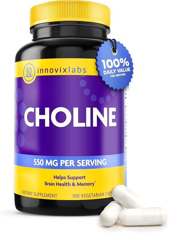 InnovixLabs Choline Supplement 550 mg Supports Memory & Focus, 100 Capsules
