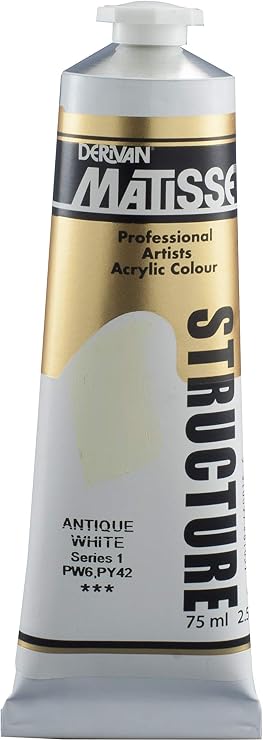 Matisse Structure Heavy Body Acrylic Paint High Viscosity Acrylics - 75 ml Tube - Antique White