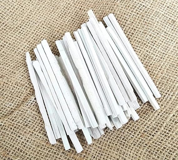 PACK OF 25 (0.45 LBS) Indias Best Edible Slate Pencils/Slate Bars White Pencils/Natural Limestone Slate Chalk Pencils/Earthy Goodies Edible Thin Slate Chalk Pencils