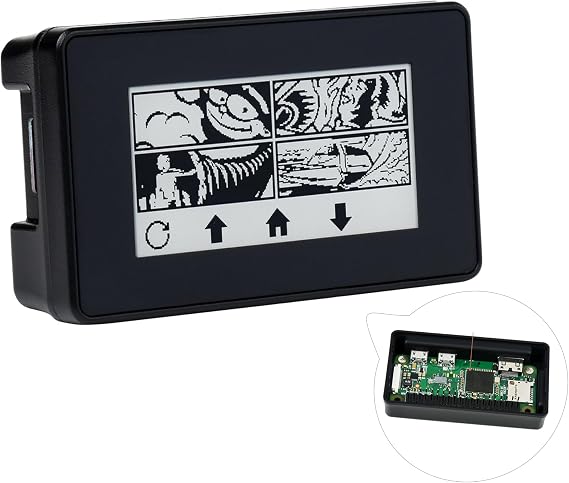 2.13inch Touch e-Paper Display with ABS Case for Raspberry Pi Zero 2 W/Raspberry Pi Zero/Pi Zero W/Pi Zero WH, 250x122 Pixels E-Ink, Paper-Like Effect Support Partial Refresh