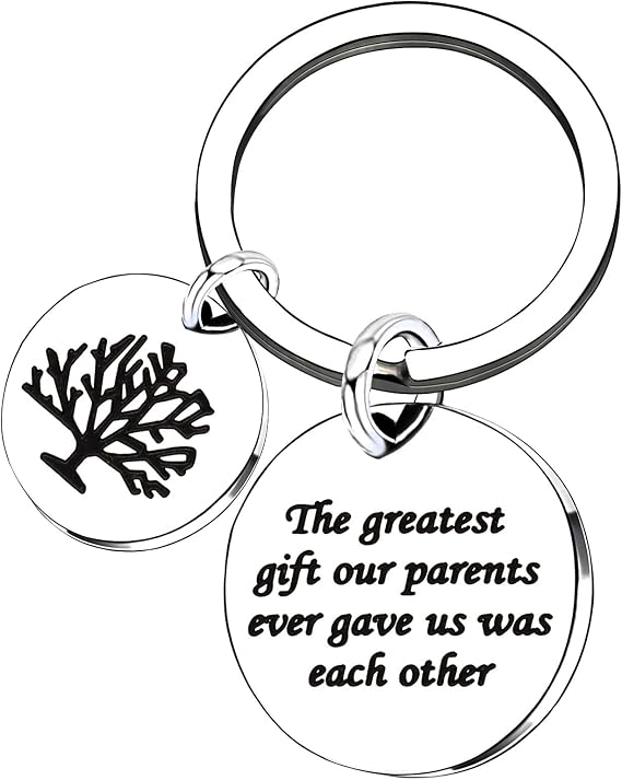 lauhonmin Sister Brother Gifts Key Chain for Daughter Son Family Tree - The greatest gift our parents ever gave us was each other