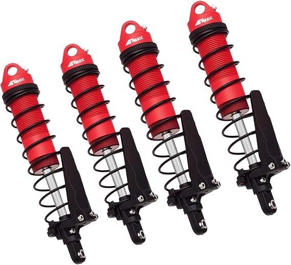 4Pcs Mudguard Front Rear Shocks Absorber for Arrma 1/10 Senton Granite Shock 1/8 Typhon 3S BLX & 550 Mega Series Upgrades Part Red