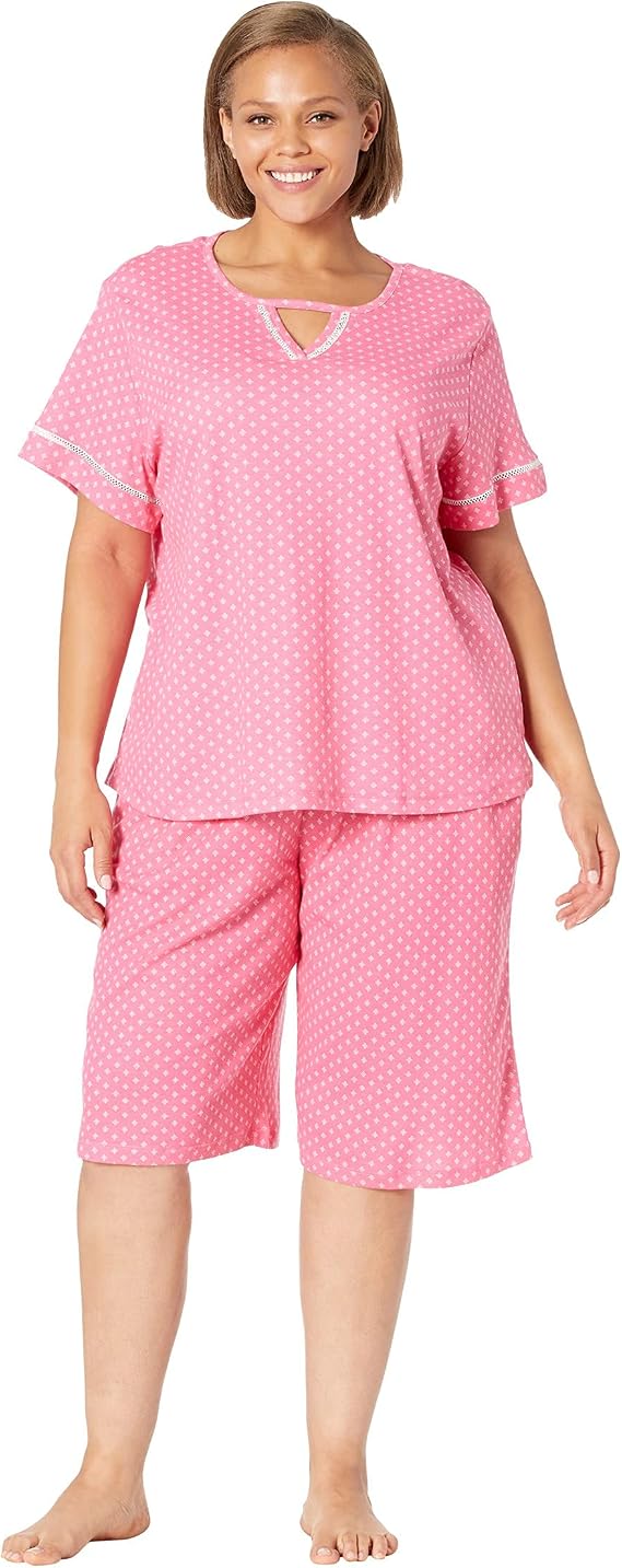 Karen Neuburger Women's Short Sleeve Top and Bermuda Pant Bottom Pajama Set
