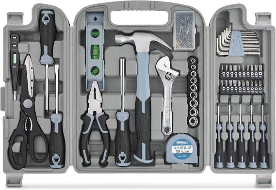 Hi-Spec General Household Tool Set - Home & Garage Hand Tool Kit with Case
