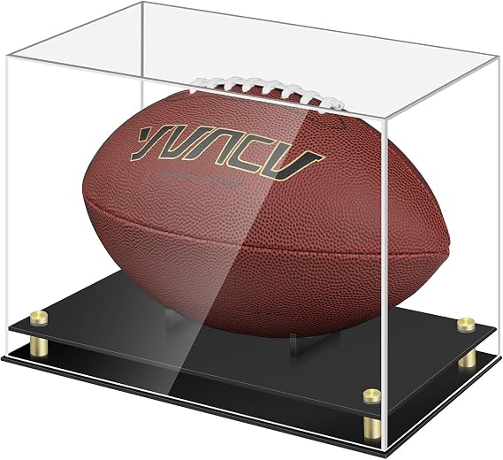 1DOT2 Football Display Case, Clear Acrylic (No Assembly Required)