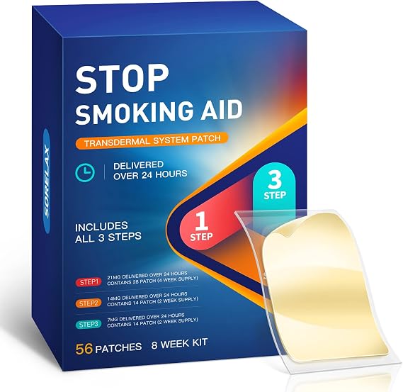 Tuwyfe56 PatchesSmoking Aid Stop Smoking Patch Step 1 2 and 3 | Easy and Effective Anti-Smoking Stickers - Best Product to Quit Smoking 21 14 and 7mg