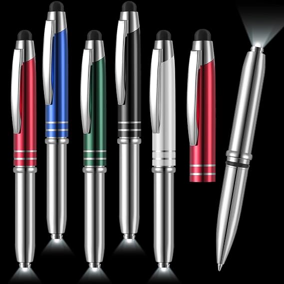 Chinco 5 Pcs Stylus Pen with LED Light, 3 in 1 Touchscreen,Multicolor