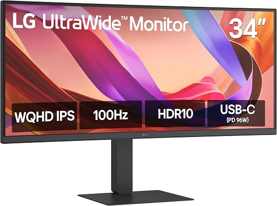 LG 34U650A-B 34-inch UltraWide IPS WQHD 100Hz HDR10 Curved Monitor, Black