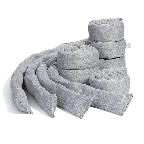 PIG Dryer-Safe Reusable Water Absorbent Sock | 10-Pack | Absorbs up to 34 oz per Sock | ext. Dia. 3" x 38" L | PMB30382-GY