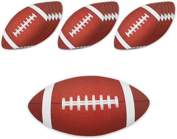Football Stickers for Poster Board, 15 PCS Football Cutouts(11.8 x 7.1 inch), Superbowl Decorations 2025 Sport Football Themed Birthday Party Decorations Bulletin Board Wall Backdrop Classroom Decor