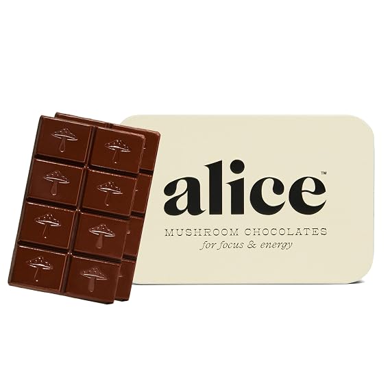 Alice Mushrooms Brainstorm | Mushroom Chocolates | Energy Bites for Focus, Clarity & Cognitive Function | Lions Mane, Cordyceps Mushrooms, Guarana & Phosphatidylserine, Natural Caffeine | Nootroopic