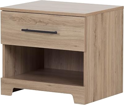 South Shore Primo 1-Drawer Nightstand, Rustic Oak