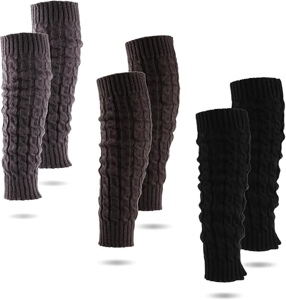 Peecabe Women Leg Warmer Socks Knee High Twist Knit Neon Leg Warmers For Girls Fall Winter