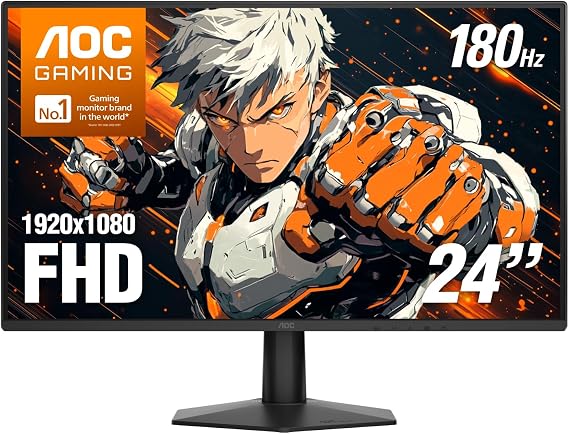 AOC 24 Inch Gaming Monitor FHD 180Hz Fast IPS 0.5ms HDR, 24G51F2