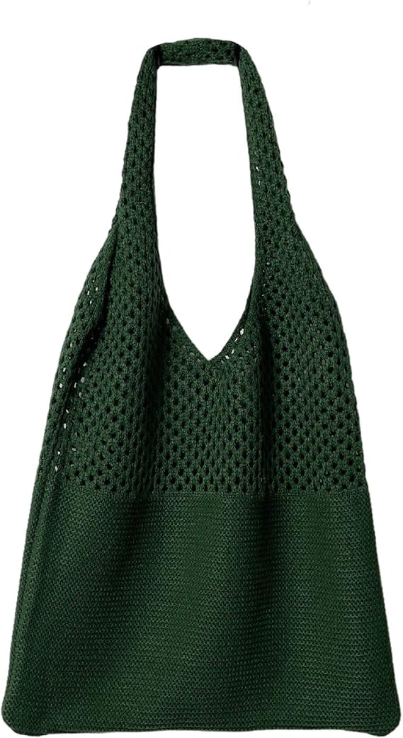 Crochet Tote Bag Fairycore Bohemian Bag for Women Girls Fairy Grunge Aesthetic Tote Bag Shoulder Bag