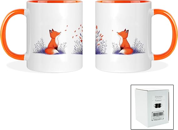 Ceramic Fox Mug Orange Animal Coffee Cup for Fall Decor | Fox Lover Gifts for Women | Fall Stuff & Themed Gifts