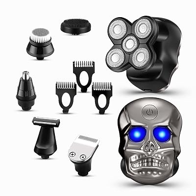 Electric Razor for Men Roziahome 6-in-1 Grooming Kit Nose & Ear Trimmer Body Trimmer Waterproof Electric Shavers for Men with Precision Trimmer USB Rechargeable