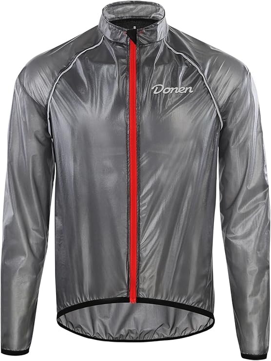Men's Rain Jacket Packable Waterproof Lightweight Rain Gear for Hiking Cycling
