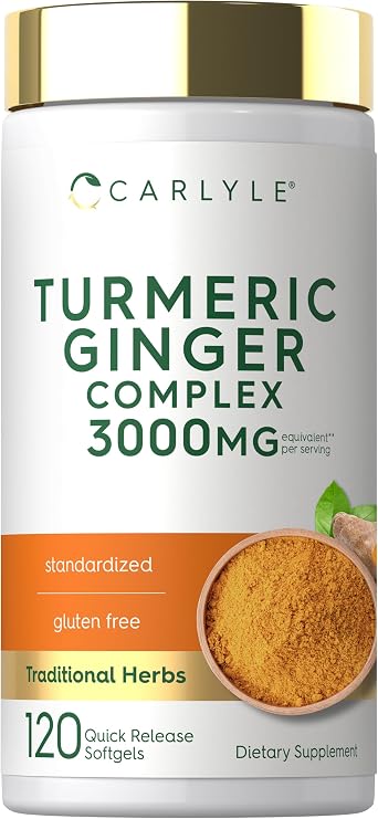Carlyle Turmeric and Ginger Supplement | 120 Softgel Capsules