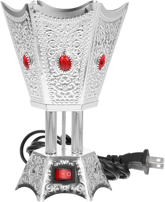 EXCEART Electric Incense Burner Desktop Bakhoor Burner Electric with Us Plug Vintage Censer Holder for Home Fragrance Aroma Therapy Relaxing Decor 6.69 X 4.52 X 4.52 in