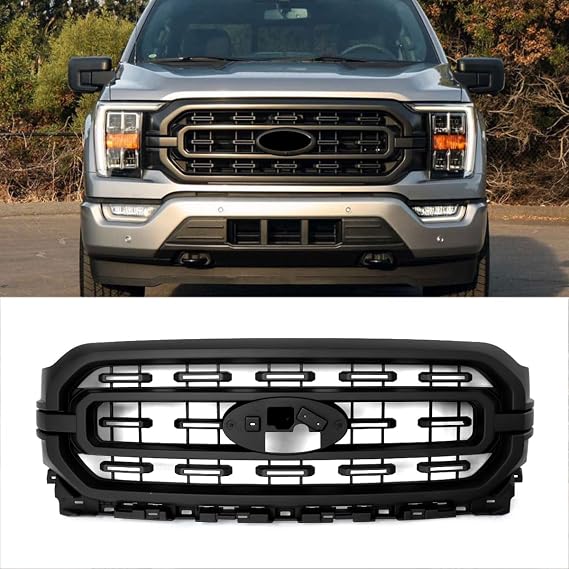 Matte Black Front Bumper Grille for 2021-2023 Ford F-150 F150 XLT