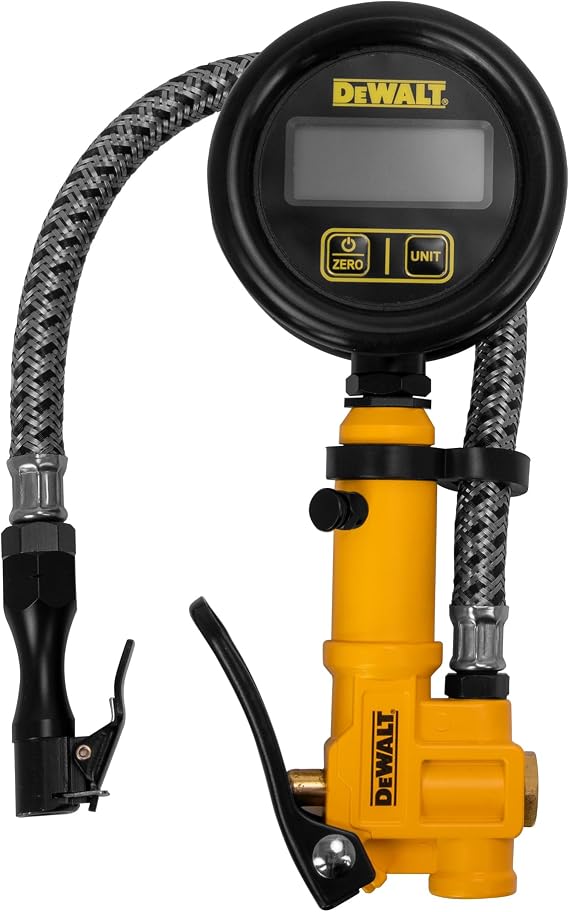 2.5" Digital Inflator with 12" Steel Braided Hose (0 to 200 PSI): Air Compressor not Included