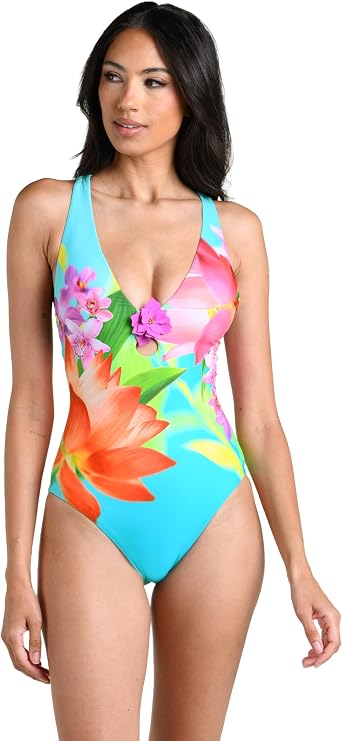 La Blanca Women's One Piece Swimsuit Plunge Tummy Control Bathing Suit