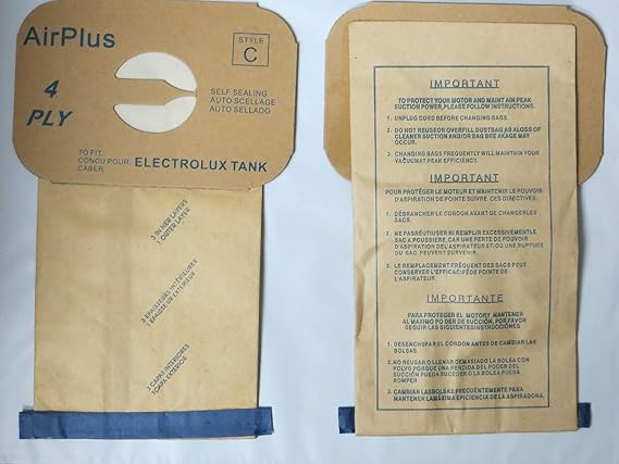 EnviroCare Replacement 4 Layer Filtration Vacuum Cleaner Dust Bags made to fit Vacuum Bags for Electrolux Canisters - Style C 100 bags