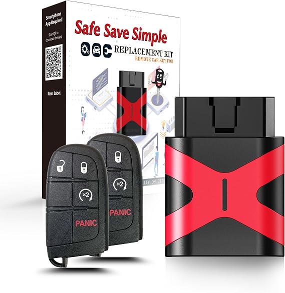 2 Programmable Key fob Scanner Tool, Easy DIY Programmer Kit Replacement for Smart Keyless Entry Remote Dodge Dart Charger Challenger M3N-40821302 (3 Btn All Lost Programmer Kit