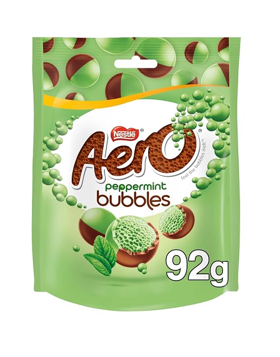 Original Aero Bubbles Peppermint Pouch Imported From The UK England British Chocolate Nestle Aero Bubbles Peppermint 80g